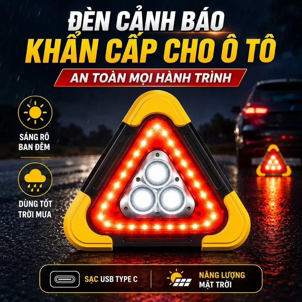Đèn Cảnh Báo Nguy Hiểm Tam Giác Cho Ô Tô
