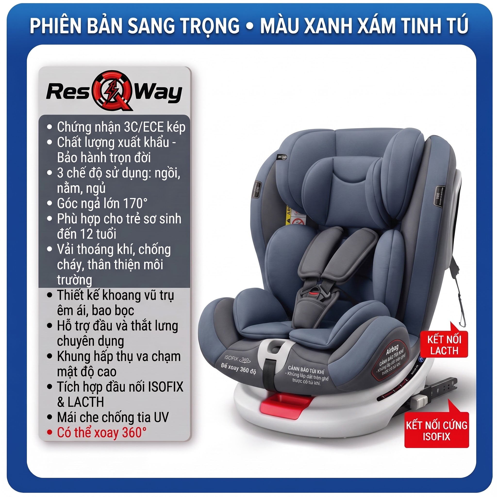 Ghế An Toàn Cho Trẻ Em Ô Tô Cao Cấp ResQway