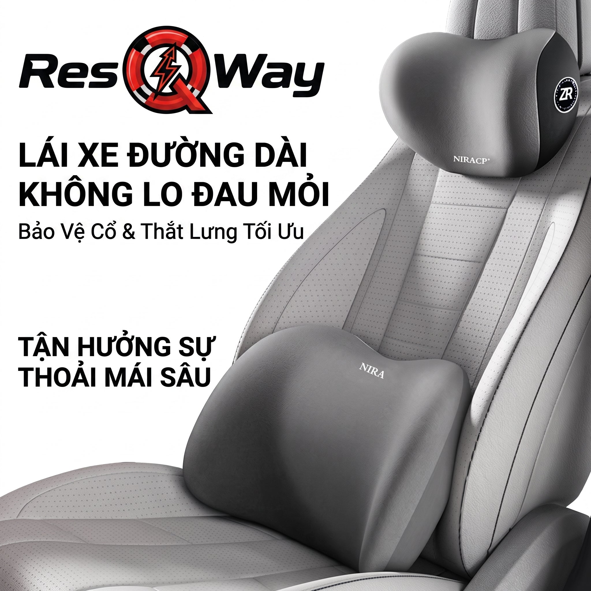 Gối cao su non tựa lưng và đầu