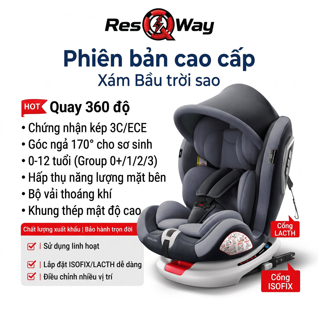 Ghế An Toàn Cho Trẻ Em Ô Tô Cao Cấp