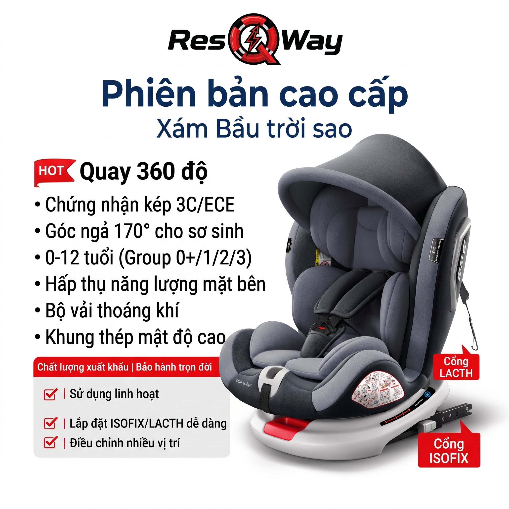 Ghế An Toàn Cho Trẻ Em Ô Tô Cao Cấp