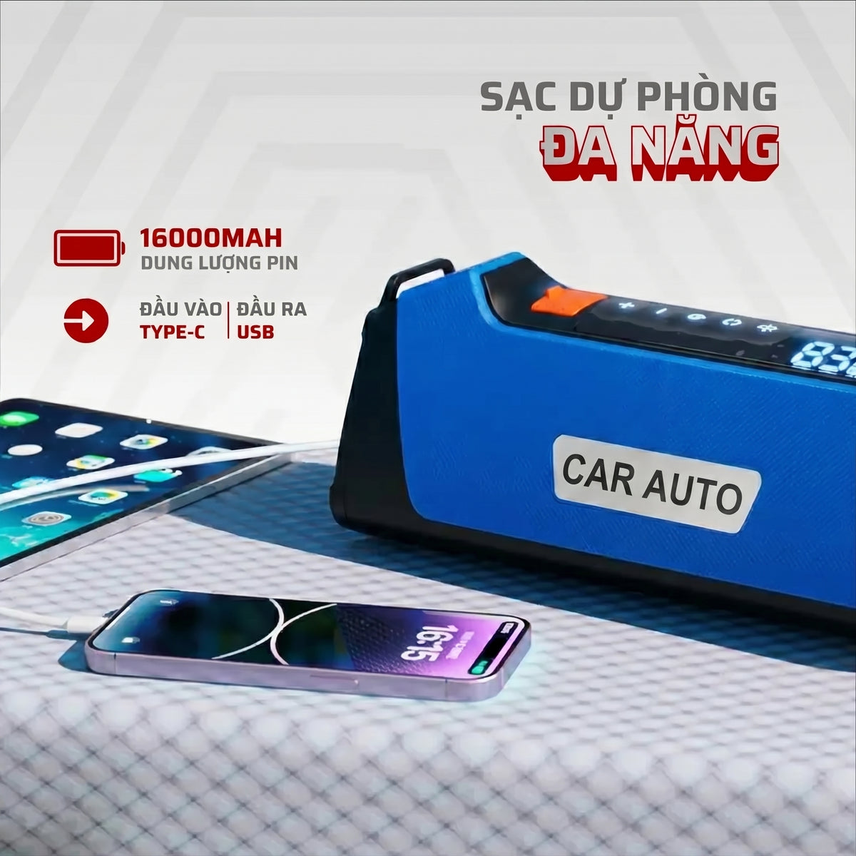Bộ bơm lốp kích bình 4IN1 ResQway